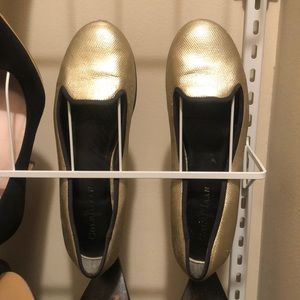 Gold Cole Haan Ballet Flats with Nike Air Sole